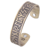 Max Viking Runes Wide Elastic Cuff Bangle Bracelet Wristband Jewelry Golden