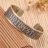 Max Viking Runes Wide Elastic Cuff Bangle Bracelet Wristband Jewelry Golden