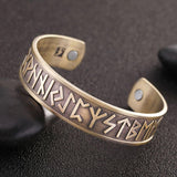 Max Viking Runes Wide Elastic Cuff Bangle Bracelet Wristband Jewelry Golden