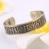 Max Viking Runes Wide Elastic Cuff Bangle Bracelet Wristband Jewelry Golden