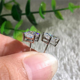 Max Cubic Zirconia Stud Earrings Hypoallergenic Crystal Earrings for Women