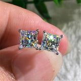 Max Cubic Zirconia Stud Earrings Hypoallergenic Crystal Earrings for Women