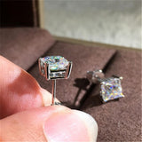 Max Cubic Zirconia Stud Earrings Hypoallergenic Crystal Earrings for Women