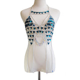 Max Sexy Crystal Rhinestone Top Bra Body Chain Harness Women Summer Beach Bikini