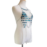 Max Sexy Crystal Rhinestone Top Bra Body Chain Harness Women Summer Beach Bikini