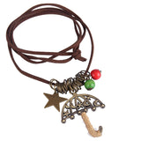 Max Vintage Style Plated Alloy Star Moon Umbrella Charm Pendant Necklace Jewelry