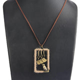 Max Leather Cord Necklace Chain Gold Four Birds Pendant Necklace for Women Men
