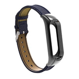 Max Leather Strap Wrist Strap Smart Band Accessories for Xiaomi Band 3 Dark Blue