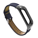 Max Leather Strap Wrist Strap Smart Band Accessories for Xiaomi Band 3 Dark Blue