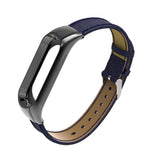 Max Leather Strap Wrist Strap Smart Band Accessories for Xiaomi Band 3 Dark Blue