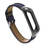Max Leather Strap Wrist Strap Smart Band Accessories for Xiaomi Band 3 Dark Blue