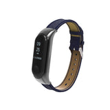 Max Leather Strap Wrist Strap Smart Band Accessories for Xiaomi Band 3 Dark Blue