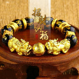 Max Golden Pi Xiu Bracelet Six-word Mantra Bead Good Luck Jewelry Men Women 12mm