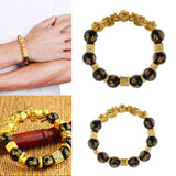 Max Golden Pi Xiu Bracelet Six-word Mantra Bead Good Luck Jewelry Men Women 12mm