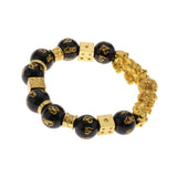 Max Golden Pi Xiu Bracelet Six-word Mantra Bead Good Luck Jewelry Men Women 12mm