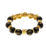 Max Golden Pi Xiu Bracelet Six-word Mantra Bead Good Luck Jewelry Men Women 12mm