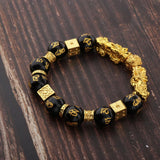 Max Golden Pi Xiu Bracelet Six-word Mantra Bead Good Luck Jewelry Men Women 12mm