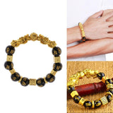 Max Golden Pi Xiu Bracelet Six-word Mantra Bead Good Luck Jewelry Men Women 12mm