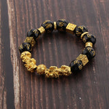 Max Golden Pi Xiu Bracelet Six-word Mantra Bead Good Luck Jewelry Men Women 14mm