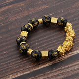 Max Golden Pi Xiu Bracelet Six-word Mantra Bead Good Luck Jewelry Men Women 14mm