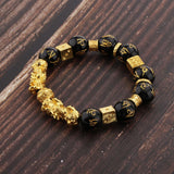 Max Golden Pi Xiu Bracelet Six-word Mantra Bead Good Luck Jewelry Men Women 14mm