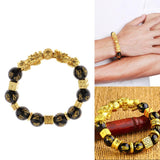 Max Golden Pi Xiu Bracelet Six-word Mantra Bead Good Luck Jewelry Men Women 14mm