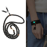 Max Luminous Beads Chinese Zodiac Obsidian Bracelet Multi Layer Bangle Pig