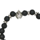 Max Unisex Black Lava Stone Beaded Charm Bracelet Bangles Jewelry Helmet