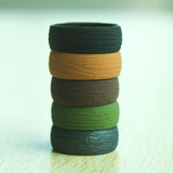 Max 5-Pack Mens Bark Texture Silicone Wedding Bands Rings 8.7mm Wide Size 12
