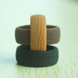 Max 5-Pack Mens Bark Texture Silicone Wedding Bands Rings 8.7mm Wide Size 13