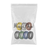 Max 7 Pieces Silicone Rings Men's Ring Band Sport Rings Outdoor Rings Size 14