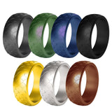 Max 7 Pieces Silicone Rings Men's Ring Band Sport Rings Outdoor Rings Size 14