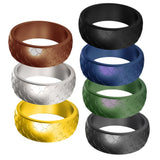 Max 7 Pieces Silicone Rings Men's Ring Band Sport Rings Outdoor Rings Size 14
