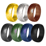 Max 7 Pieces Silicone Rings Men's Ring Band Sport Rings Outdoor Rings Size 14
