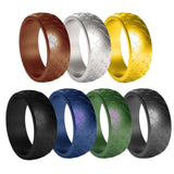 Max 7 Pieces Silicone Rings Men's Ring Band Sport Rings Outdoor Rings Size 14