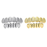 Max Grills Hip Hop Upper Lower 6 Teeth Caps Halloween Cosplay Gold Top