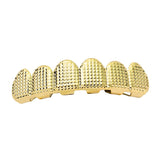 Max Grills Hip Hop Upper Lower 6 Teeth Caps Halloween Cosplay Gold Top