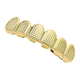 Max Grills Hip Hop Upper Lower 6 Teeth Caps Halloween Cosplay Gold Top