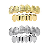 Max Grills Hip Hop Upper Lower 6 Teeth Caps Halloween Cosplay Gold Top