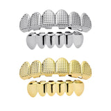 Max Grills Hip Hop Upper Lower 6 Teeth Caps Halloween Cosplay Gold Top