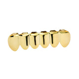 Max Grills Hip Hop Upper Lower 6 Teeth Caps Halloween Cosplay Golden Bottom