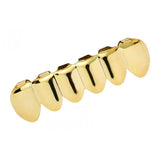 Max Grills Hip Hop Upper Lower 6 Teeth Caps Halloween Cosplay Golden Bottom