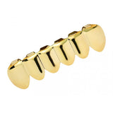 Max Grills Hip Hop Upper Lower 6 Teeth Caps Halloween Cosplay Golden Bottom