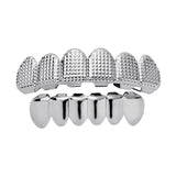 Max Grills Hip Hop Upper Lower 6 Teeth Caps Halloween Cosplay Silver Bottom