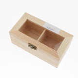 Max Plain Wooden Jewelry Box Tea Box Organizer Case Storage Box w/ Lock 2 Slots