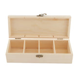 Max Wood Jewelry Box Jewelry Chest Tea Box Earring Storage Box w/ Lock 4 Slots