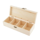 Max Wood Jewelry Box Jewelry Chest Tea Box Earring Storage Box w/ Lock 4 Slots