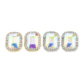 Max 2x Geometric Earrings Alloy Rhinestone Ear Studs Female Charms Jewelry