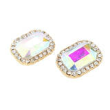 Max 2x Geometric Earrings Alloy Rhinestone Ear Studs Female Charms Jewelry