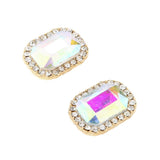 Max 2x Geometric Earrings Alloy Rhinestone Ear Studs Female Charms Jewelry